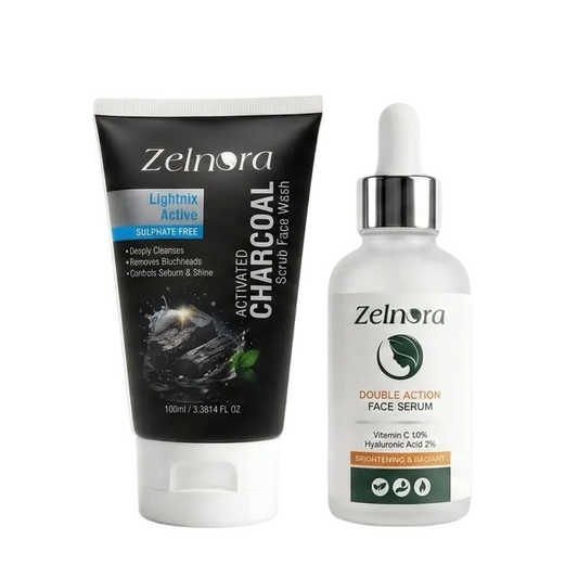 Charcoal Face Wash & Vitamin C Serum
